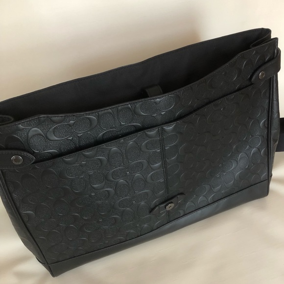 COACH Hudson Messenger Signature Black Leather - Picture 3 of 7